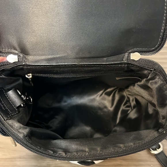 EL PORTAL LEATHER BACKPACK BLACK ANIMAL PRINT MADE IN USA main image 4